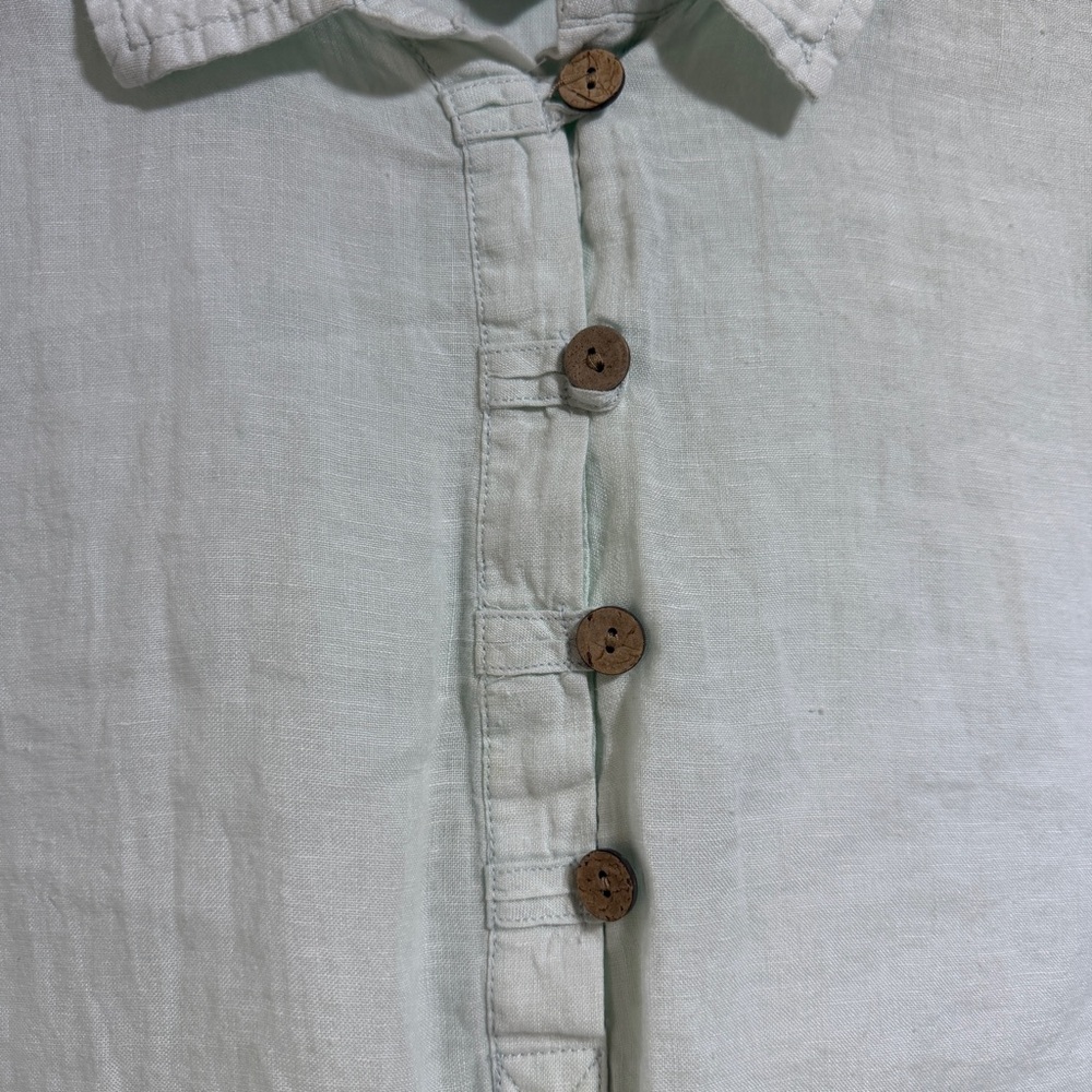 Sigurd Olsen mint green beach linen long rolled sleeve top size 3X - Picture 3 of 6